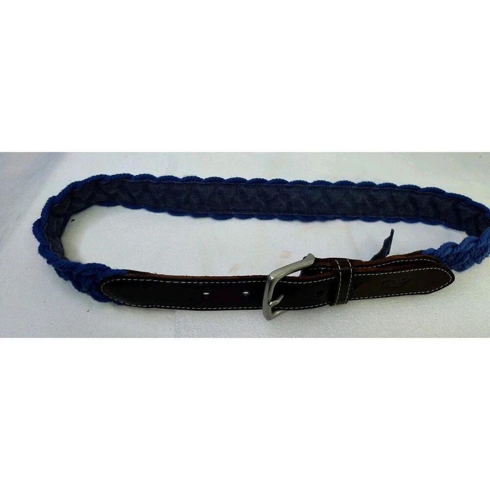 Vines By Shep & Ian Men's Size 30 Blue/ Brown Woven Fabric Golf Belt